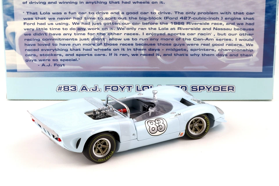 1:18 GMP Ford Lola T70 Spyder A.J. FOYT #83 Blu Chiaro 12009 - Immagine 3 di 4