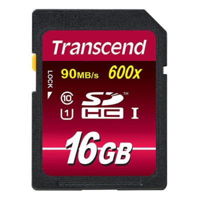 kQ Transcend SDHC 16GB UHS-I Class 10 Speicherkarte bis zu 90 MB/s - 16 GB Karte