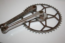 OLD VINTAGE PEDALIER CRANKSET NERVAR VELO 14 X 125 EROICA 46 Dents 1940 1950