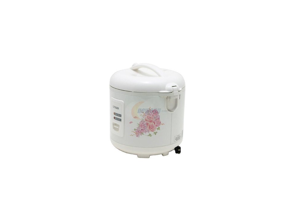 Tiger JAZA18U Electric Rice Cooker and Warmer with Steam Basket, White