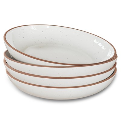 Mora Ceramic Large Pasta Bowls 30oz, Set of 4 - Serving, Salad, Dinner, etc P...
