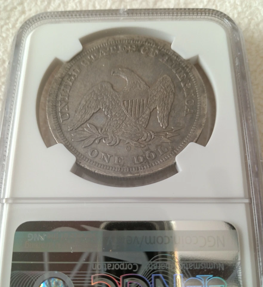 1846-O Liberty Seated dollar, NGC XF45, with toning - Image 3 of 4