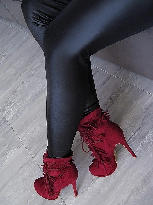 Bellamica Original Tacones Altos Corsé Plataforma Botas Rojo 39 - Imagen 2 de 4