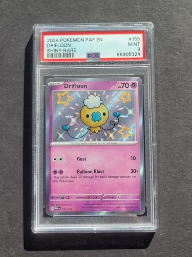 PSA 9 DRIFLOON 155/091 - SCARLET & VIOLET PALDEAN FATES SHINY RARE - MINT