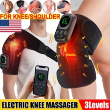 Wireless Electric Knee Massager Heat Physiotherapy Pain Relief Vibration Machine