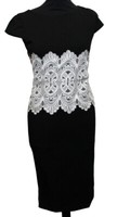 Kleid Damenkleid Schwarz Etuikleid Jessica Xx Spitze Taille Elegant Gr. 34
