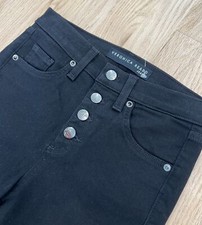  248 VERONICA BEARD JEANS Debbie Skinny High Rise stretch Button Black 25 / 0