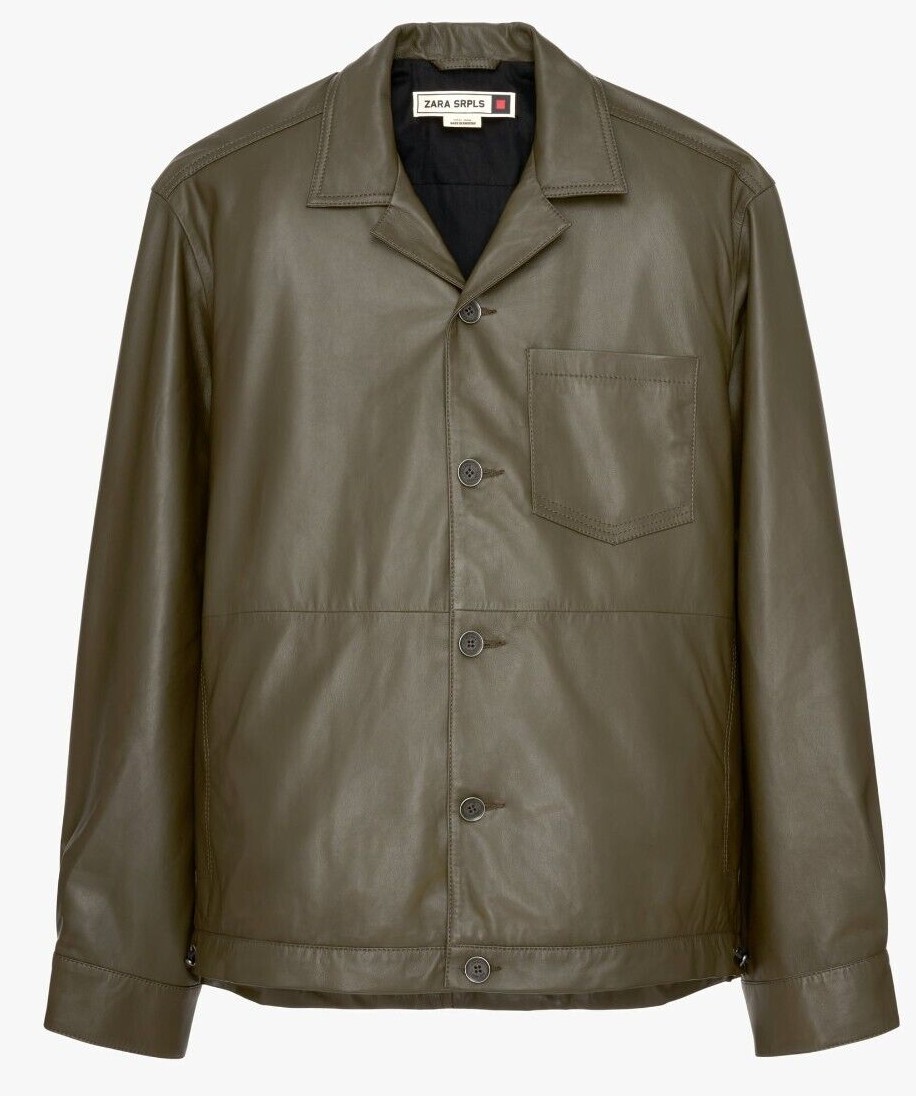 ZARA SPRLS 2024 MAN LTHE SHRT 11 100% LEATHER JACKET SHIRT ZARA SPRLS 2024 MAN LTHE SHRT 11 100% LEATHER JACKET SHIRT