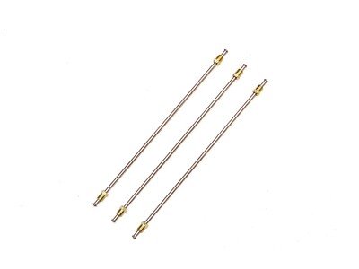 1/4'' Stainless Brake Lines w/ Flared Ends & Fittings 6 Inches Long (Pack of 3)