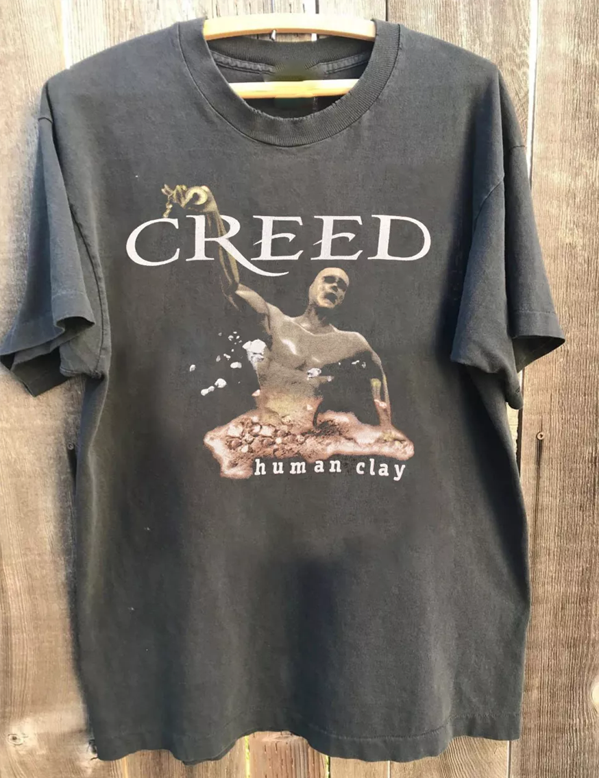 1990s Creed Human Clay Band charcoal T Shirt S to 5XL II570