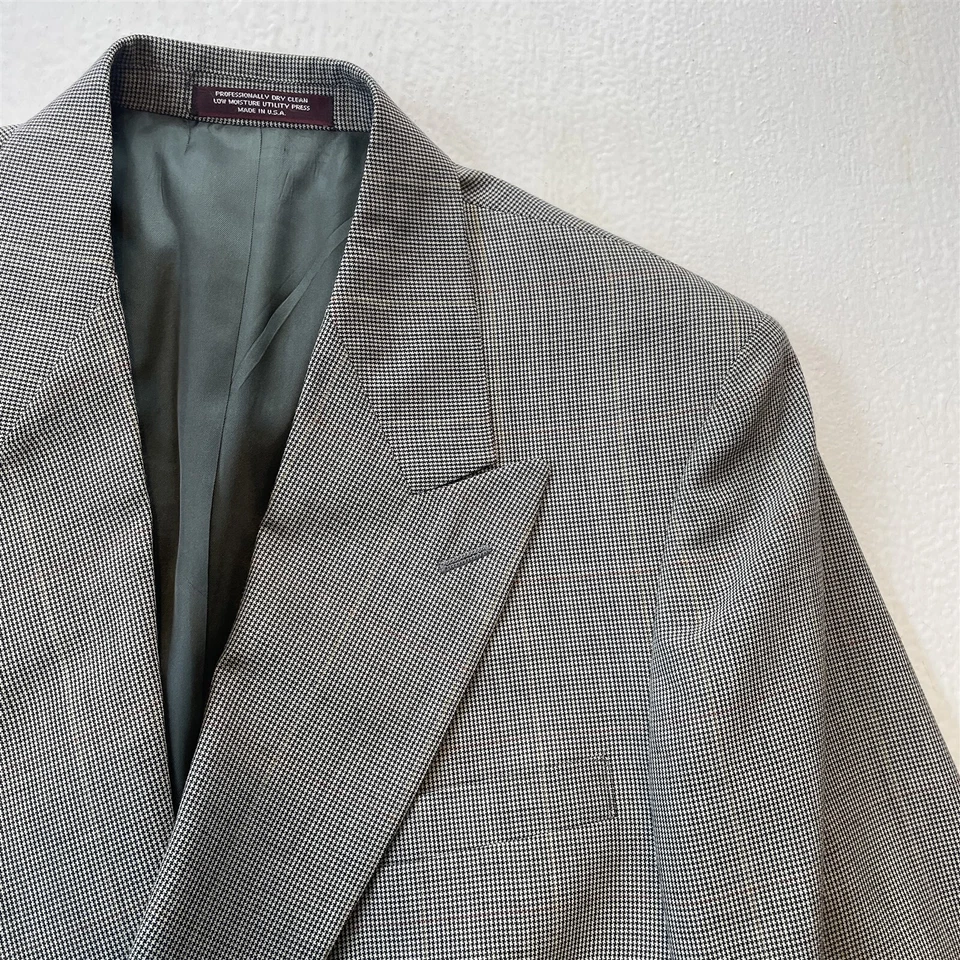 Vtg USA Made 39S 40S Gray Glenn Check Double Breasted Blazer Jacket Sport Coat - Image 2 of 4