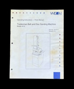Wilton Tradesman Model 4210 Belt & Disc Sander Operating Instructions Manual