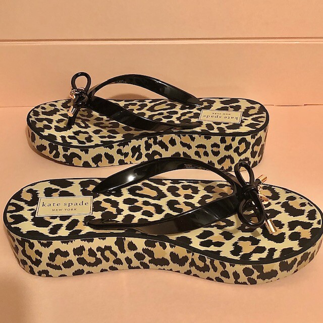 kate spade leopard flip flops