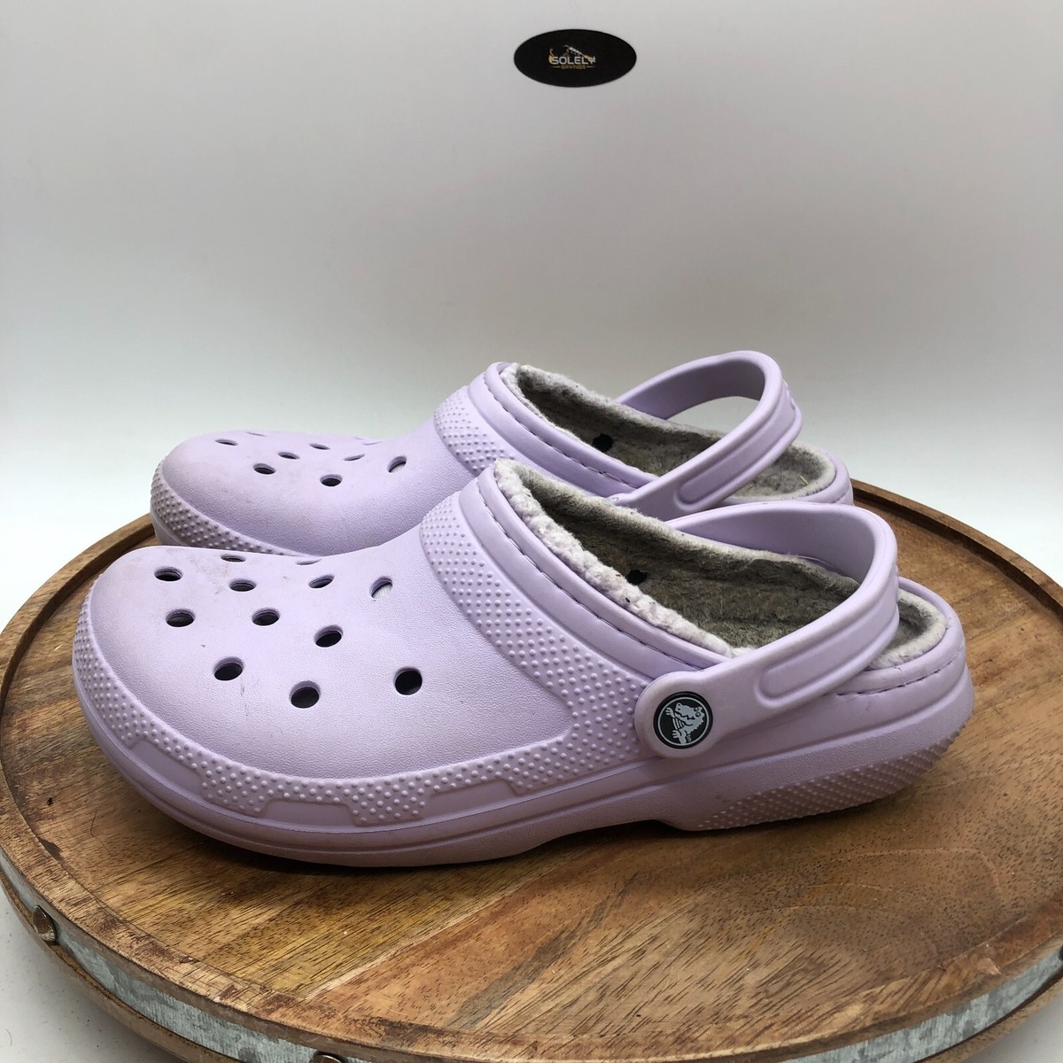 womens lavender crocs with fur