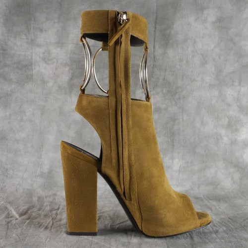LAST PAIR! NIB Giuseppe Zanotti ZELDA US 8.5 EU 38.5 Brown Peep Toe Bootie 9112 - Picture 7 of 9