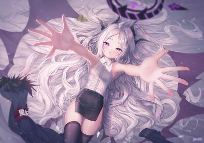 Anime girls pov blue Playmat Game Mat Desk