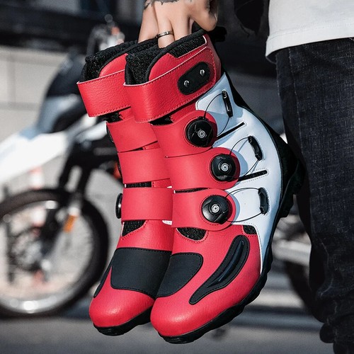 Men Motorcycle Boots Motocross Off-road Riding Racing Shoes High Top Motorbike - Picture 19 of 35