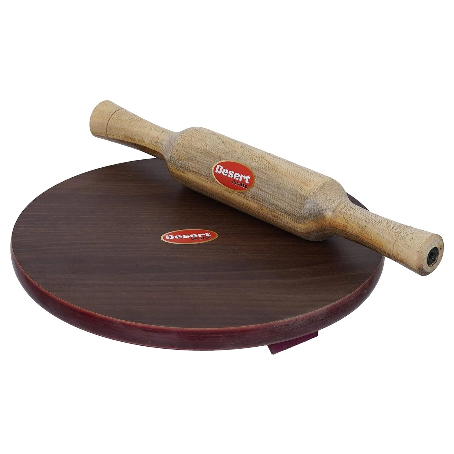 Indian Traditional Plywood Chakla with 12Inch Wooden Belan for Home & Kitchen