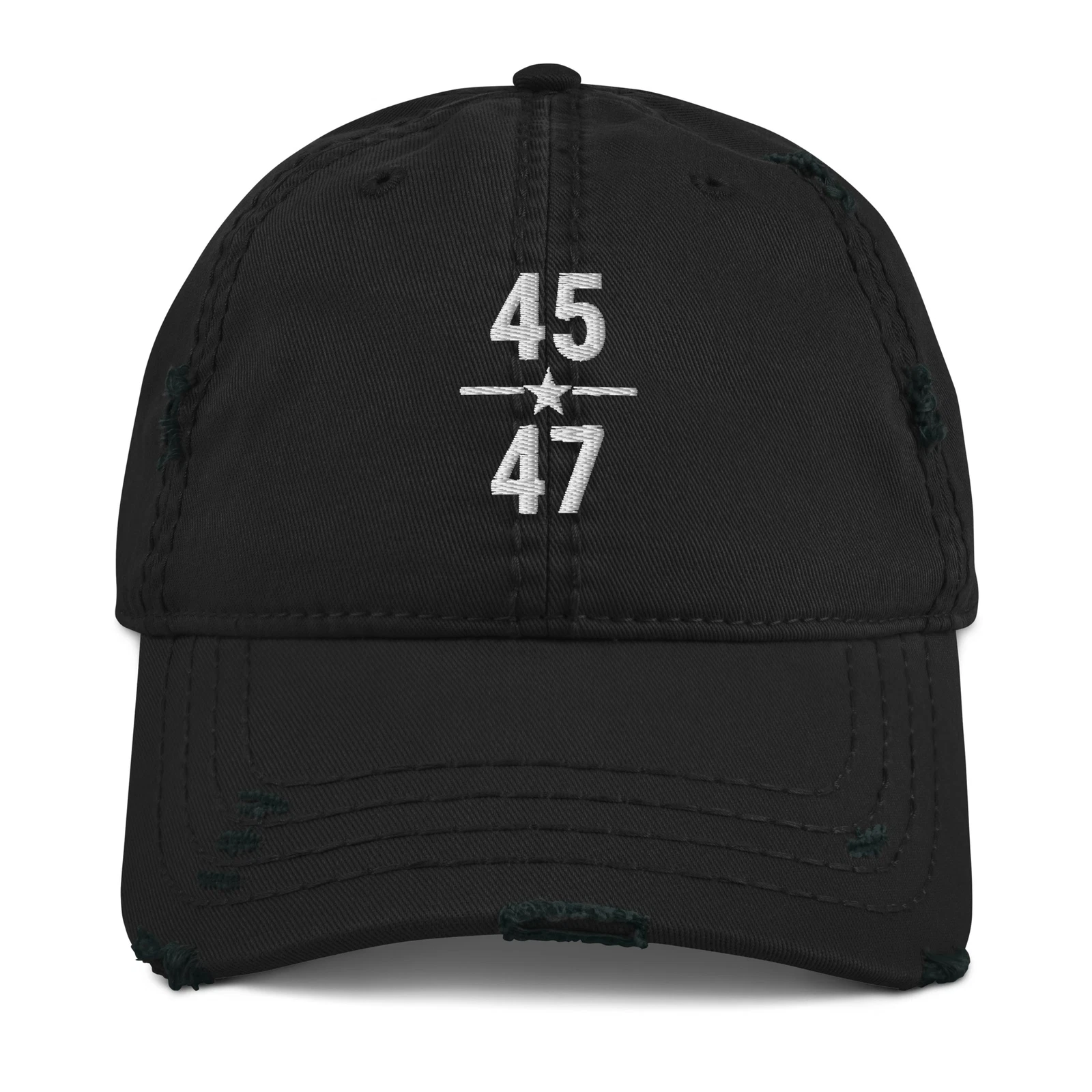 Trump 45 47 Embroidered Distressed Dad Hat, Trump 2024 President Cap