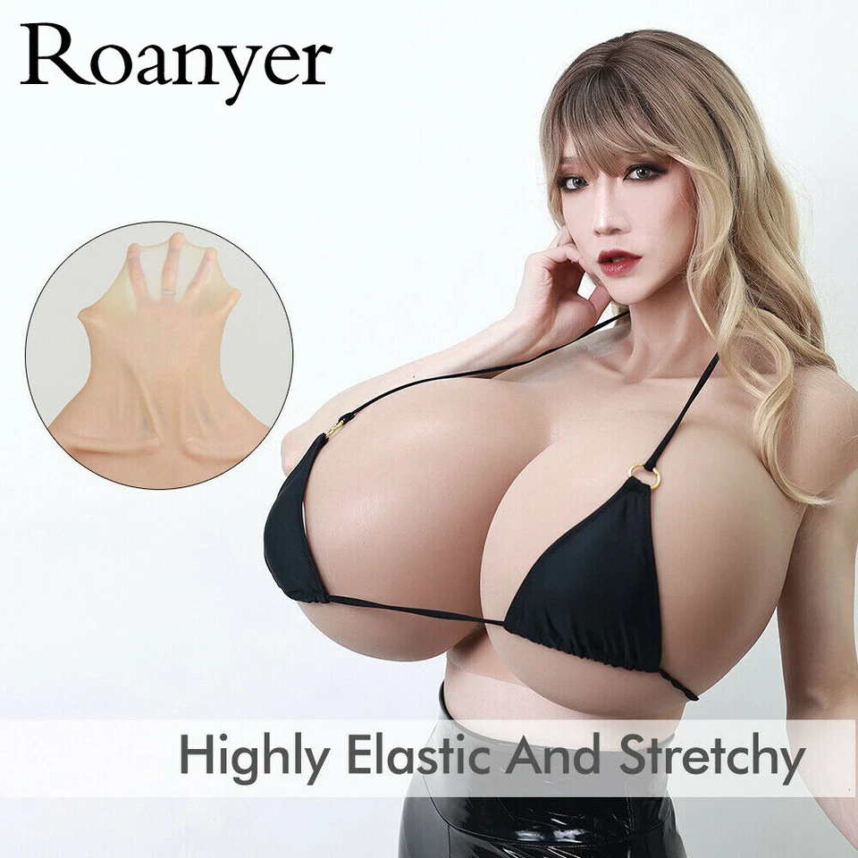 ROANYER Silicone Fake Breast Form X Cup realistic Boob Drag Queen crossdresser - Image 4 of 4