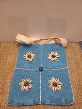 TURQUOISE BEADED WITH SHELLS MADE IN INDIA TOTE BAG 2 Loose Shells