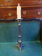 Picche Candela Monte IN Lampada Candelabro IN Metallo Argentato Religioso N°4