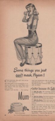 1946 Mum Deodorant Advertisement Some things cant be masked