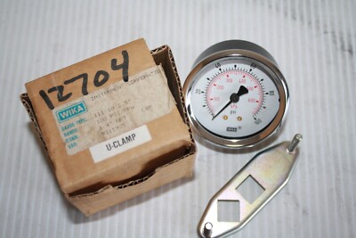 WIKA 111.10.2.5'' GAUGE  100 PSI / KPA, 1/4'' NPT, VAR: 9311925 U-CLAMP