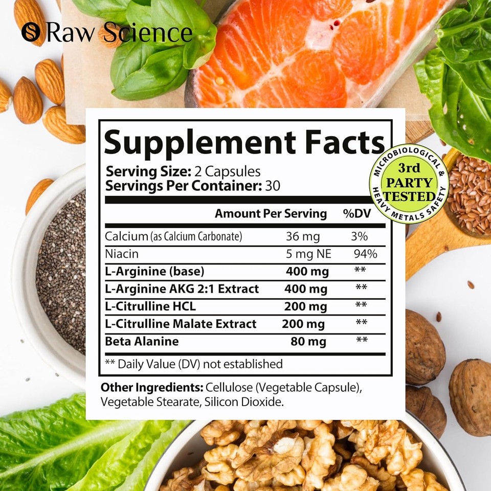 L Arginine L Citrulline Supplement, Nitric Oxide Supplements for Men