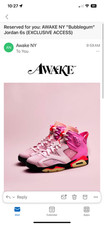 Air Jordan 6 Retro Awake NY Playful Pink Bubblegum Size 12 authentic legit new