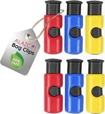 6pc BPA-Free Premium Quality Bag Clips - Value Set Food Fruit Bread Bag Cinch N