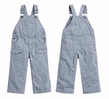 Genuine Kids OshKosh Overalls 3T Blue Gray Cotton Utility Pockets Toddler Boys
