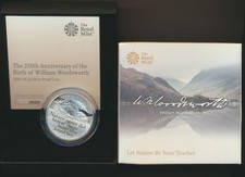 Great Britain: 2020 QEII .84oz Silver Proof £5 William Wordsworth