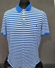 Musto Men's Striped Polo Shirt Blue White Size XL Short Sleeve