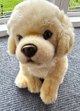 Cream Tan Plush Stuffed Dog size 13 x 10 Soft Toy, Ages 3 and up unbranded