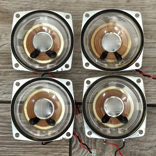 GF0668 8 Ohms General Purpose Speaker 3-5 Watt 2.5" Clear Plastic Cone Lot of 4