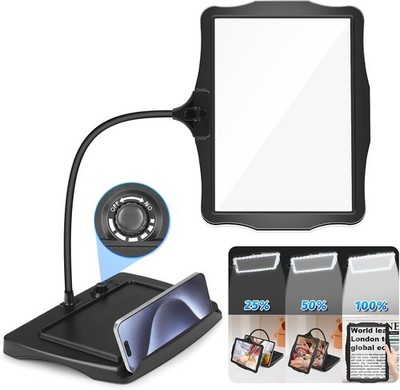 NZQXJXZ 10X Wiederaufladbare Lupe mit Licht und Ständer, 50 LED Flexible