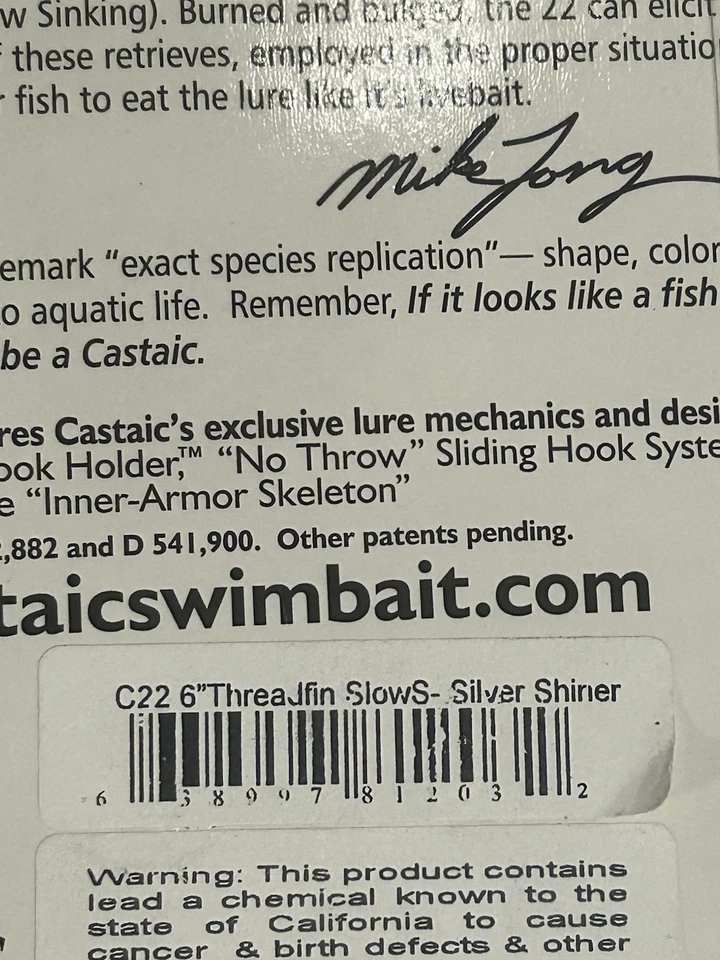 CASTAIC Catch 22 cebo de natación fregadero lento color plata brillo señuelo de pesca nuevo en paquete Foto 3 de 4