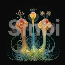 Digital Photo Frame Mushroom-00193 High Resolution Printable PNG File