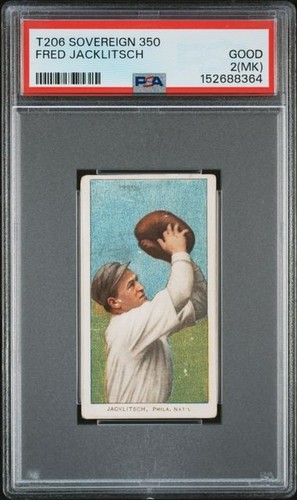 1909-11 T206 FRED JACKLITSCH Sovereign 350 - PSA 2 (low pop)