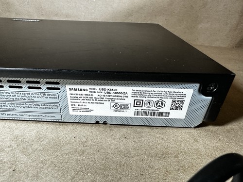 Samsung UBD-K8500 4K Ultra HD Blu-ray Player w/ Power Cord *No Remote* - Picture 8 of 10
