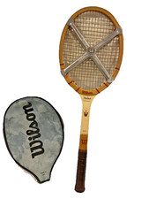 Vintage Wilson Jack Kramer Autograph Wood Tennis Racket 4 5/8 w/Dunhill Press