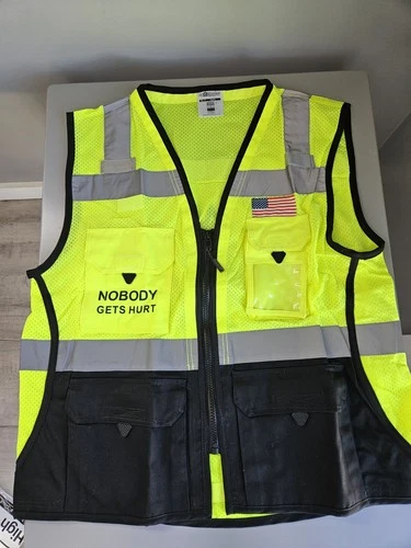 ML Kishigo Men's Class 2 High Visibility Professional Surveyor's Vest - Lime, - product listing photo