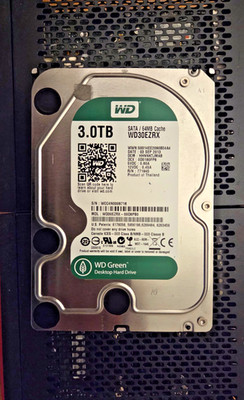 Interne Festplatte, SATA,  WD Green WD30EZRX 3TB, CMR, SMART: GUT, 5400 RPM