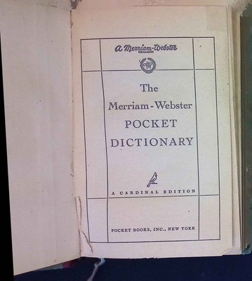 Merriam-Webster's Pocket Dictionary. Merriam-Webster: