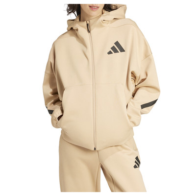 adidas Z.N.E. Full Zip Hoodie Womens Beige Casual Athletic