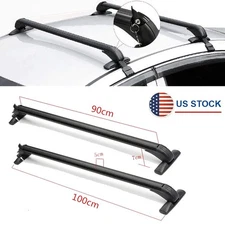 Black 40" Car SUV Aluminum Roof Rack Top Luggage Cargo Carrier Cross Bar w/ Lock