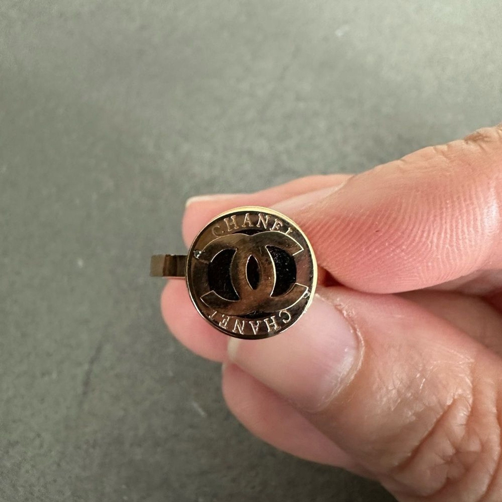 Rose Gold Colored Monogram Ring - image 4