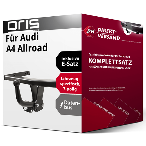 Anhängerkupplung starr + E-Satz 7pol spezifisch für Audi A4 Allroad 11- Set neu - Afbeelding 1 van 4