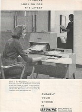 1963 Bruning Copytron Electrostatic Copier Print Ad Retro Tech Mount Prospect IL
